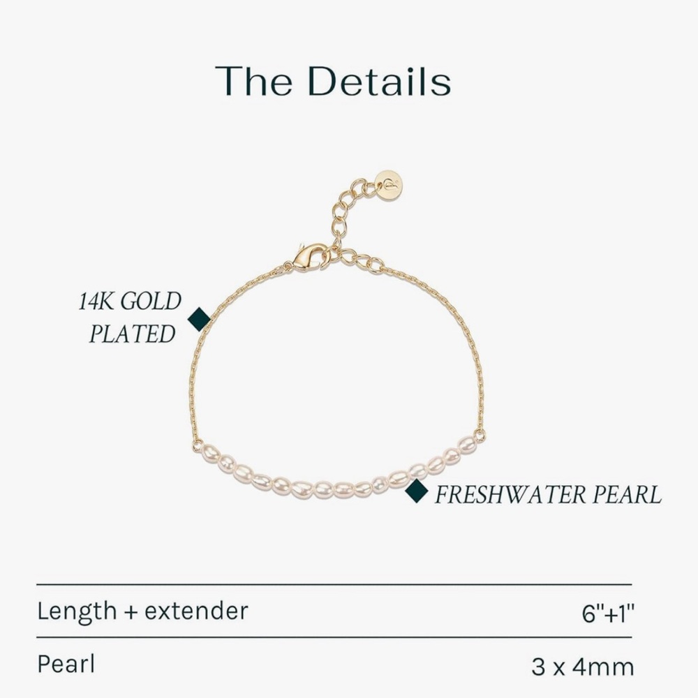 Pavoi Gold and White Pearl Bracelet - Picture 2 of 3